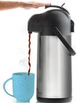 3L Coffee Carafe Vacuum Jug | Stainless Steel Pump Flask to Keep Drinks 12 Hours Hot / 24 Hours Cold | Insulated Tea Dispenser, Lab Tested Thermal Teapot & Pump Pot - Cresimo