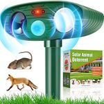 Cat Repellent, Garden Cat Repellent Cat Deterrents, Ultrasonic Solar Animal Repellent, Solar Powered Waterproof, Outdoor Animal Repeller Motion Sensor for Garden Yard Squirrels Cats Rats Fox