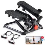 Sunny Health & Fitness Twist Stepper Exercise Machine, Stair Stepper with Resistance Band for Home, Full Body Workout Cardio Equipment, Smart Stepper with SunnyFit App Connection - SF-S0979SMART