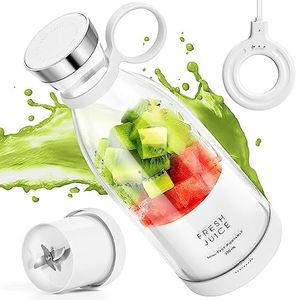 MIAOKE Portable Blender,Fashion Portable Blender for Shakes and Smoothies 11.8 Oz,Magnetic USB Fast Charging Mini Mixer Bottle,Take It for Traveling, Outdoor, Gym, Office, Cars, Gift -WH