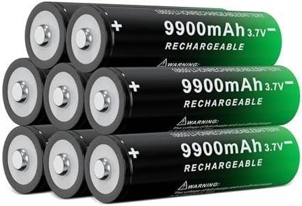 18650 Rechargeable Battery 9900mAh Button Top 8 Pack 3.7Volt Li-ion Batteries for Headlamp Flashlight