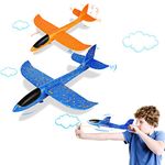 VCOSTORE Glider Planes for Kids - 2 Pieces Foam Plane Toy Large Throwing Foam Glider Stunt Polystyrene Planes for Kids and Adults