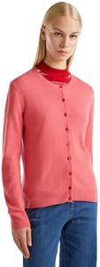 United Colors of Benetton Maillot coréen M/L 1002d5485 Cardigan, Rouge Fraise 26E, L Femme