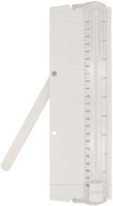 Portable Paper Cutter with Security Blade and Foldable Ruler,Small Paper Trimmer forLabel,Coupon,Cardstock Paper,Christmas and Birthday Gifts(White,10.6Inch)