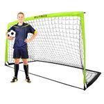 RUNBOW 9x5 ft Portable Kids Soccer Goal for Backyard Adult Junior Large Practice Soccer Net with Carry Bag (9x5ft, Light Yellow, 1 Pack)