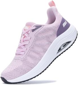 QAUPPE Womens Walking Shoes with Arch Support Athletic Orthotic Sneakers for Women Foot Pain Relief Pink US 11