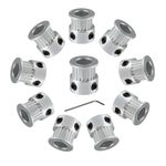 Newwish GT2 Pulley 20 Teeth 8mm Bore Width 6mm 20 Tooth Timing Pulley Wheel 8mm Bore for 6mm Width GT2 Timing Belt for 3D Printer,CNC.(10pcs)