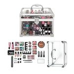 Technic 36 Pcs Clear Carry & Storage Train Case Including Beauty Makeup Cosmetics & Tools