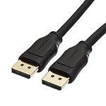 Amazon Basics DisplayPort 1.4 Cable, 32.4Gbps High-Speed, 8K@60Hz, 4K@120Hz, Dynamic HDR and 3D, Gold-Plated Plugs, 0.9 m, Black