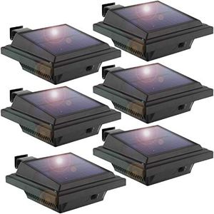 KEENZO LED Solar Gutter Light, Solar Lights for Outdoors, 25 LEDs Solar Light, Cool White Garden Lighting, Fence Light, Path Lights, Solar Light for Fence, Patio, Walkways, Yard, Garage, Pack of 6