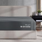 Nestl Bedding 21" Deep Pocket Fitted Sheet – 1800 Deep Pocket Bed Sheet – Hotel Luxury Double Brushed Microfiber Sheets – Deep Pocket Fitted Sheet - Queen/Charcoal Stone Gray