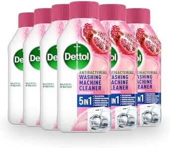 Dettol Pomegranate Washing Machine Cleaner, Antibacterial Liquid, Eliminates Bacteria, Odour, Limescale, Dirt, Pack of 6 x 250 ml, Fresh Scent, Deep Clean, Protects Appliance, Easy Use