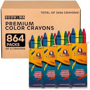 Bulk Crayons - 3456 Crayons! Case of 864 4-Packs, Premium Color Crayons Bulk School Supplies for Kids & Toddler Crayons Bulk Non-Toxic for Party Favors, Restaurants, Goody Bags Stocking Stuffers