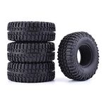 WONFAST 4PCS RC Crawler 100mm Rubber Tires 1.9 inch Wheels Tyres Set for 1:10 RC Rock Crawler Car for Axial SCX10 D90 TF2 Tamiya TRX-4 Parts