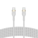 Belkin BoostCharge Pro Flex Braided USB C charger cable, USB-IF certified Power Delivery PD type C fast charging cable for iPhone 16, 15, Galaxy S24, S23, MacBook Pro, iPad, Pixel and more – 3m, white