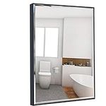 Calenzana 22x30 Wall Mirror with Black Frame, Makeup Vanity Explosion-Proof Beveled Hanging Mirrors for Bathroom Living Room Bedroom