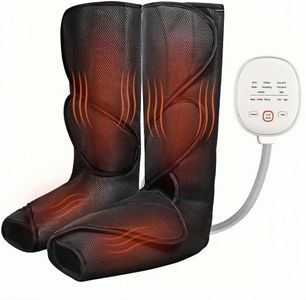 MEKK Leg Massager with Air Compression for Circulation and Relaxation, Foot and Calf Massage Machine with Hand-held Controller 2 Modes 3 Intensities, Adjustable Leg Wraps for Home and Office Use