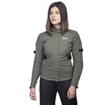 Royal Enfield Nubra Women Season Riding Jacket Olive (XS) Ce Level 1 Certified Protectors At Shoulders And Elbows | Rain Liner For Waterproofing And Breathablity