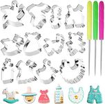 Baby Shower Cookie Cutter,DanziX 12 Pcs Cookie Cutters with Rocking Horse,Bear,Windmill,Nipple,Bottle and More