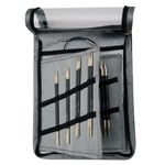 Knit Pro Karbonz Interchangeable Needle Starter Set, Black and Grey fabric Case