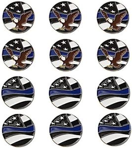 GOLTERS Golf Ball Markers Assorted Patterns Value Pack of 12 Golf Gifts, Golf Cap Clips and Divot Repair Tools Parter Accessories Sets for Men Women Golfer (American Flag 2)