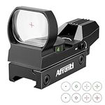 Afranti Red Dot Sight Scope Tactical 4 Reticles Green & Red Air Rifle Scope with 20mm Weaver/Picatinny Rail Mount and Cover for Hunting Crossbow