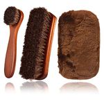 Kinear Premium Horsehair Brushes,High Shine Polishing Buffing Brushes with Natural Horsehair Bristle, Plush Polishing Glove for Boots, Shoes, Car Seats, Sofas Buffing Polishing