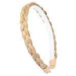 Gledola Braided Headband With Teeth Braids Hairband With Tooth Synthetic Hair Band Plaited Hairband For Women (Honey Blonde)