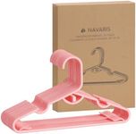 Navaris Baby Hangers for Childrens Clothes - Kids Coat Hanger Set for Newborn Babies to Young Children - Closet Organization for Clothing - Set of 20 - Pink