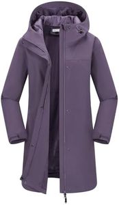 33,000ft Women's Waterproof Long Rain Coats with Mesh-Lind Breathable Rain Jacket with Hood Trench Coats Windbreaker