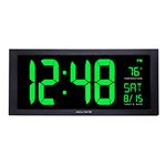 Acurite 76101m Oversized Led Clock with Indoor Temperature, Date and Fold-Out Stand, 18"