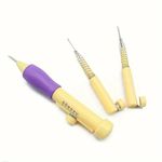 Embroidery Punch Needle Pen Set, 3 Sizes, Felting Crochet Knitting Needle Tool for Beginners,DIY Sewing