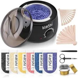 Waxing Kit, KeShi Wax Warmer for Painless Hair Removal, Home Wax Kit with 5 Bags Hard Wax Beans for Full Body, Legs, Face, Eyebrows, Bikini Wax Women Men Brazilian Wax kit