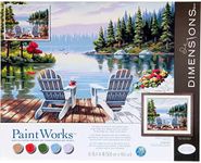 Dimensions PaintWorks Paint by Numbers Kit for Adults and Kids, Lakeside Morning, 20'' x 16''