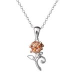 Disney Princess Silver and Rose Gold Necklace C902727TL-P.PH