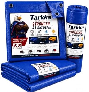 Tarkka 10x9ft Blue Tarpaulin Sheet, 120 GSM Virgin Waterproof Tirpal/Tadpatri Cover with Reinforced Eyelets & UV Protection for Home, Farm & Truck, 1 Sheet