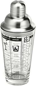 Outset B327 Glass and Stainless Steel Cocktail Shaker, 3.25 x 3.25 x 8.5 inches, Multicolored