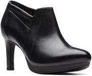 Clarks Women's Ambyr Hope Ankle Boot, Black Leather, 8.5 US