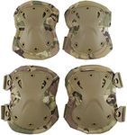 Tactical Camo Knee Pads and Elbow Pads Set for Airsoft Paintball Hunting Army Skate Outdoor Sports