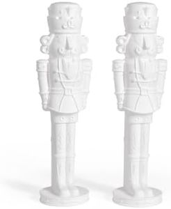 Step2 Nutcracker Prince Paintable DIY Holiday Statue, 4-Foot Tall, 2 Pack, White