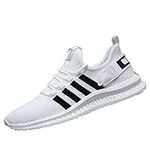 VIPAVA Men's Canvas Shoes Men Sports Shoes Breathable Comfortable Platform Basketball Casual Shoes All-Match Running Shoes (Color : White, Size : 8.5 UK)