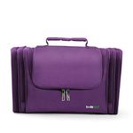 Lavievert Toiletry Bag/Makeup Organizer/Cosmetic Bag/Portable Travel Kit Organizer/Household Storage Pack/Bathroom Storage with Hanging for Business, Vacation, Household - Purple