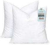 Artscope Synthetic Down Pillow Insert, 18x18 Down Alternative Throw Pillow Insert. Ultra Soft Fluffy Sleeping Pillow with 100% Cotton Cover, Decorative Pillows Set of 2-White.