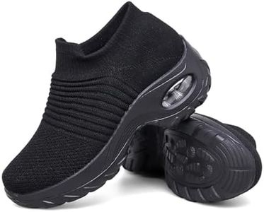 Hitmars Zapatillas Deportivas de Mujer Zapatos Running Fitness Outdoor Sneaker Casual Mesh Transpirable Comodas Calzado NegroNegro 2 Talla 41