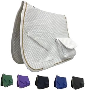 Derby Originals Dressage Saddle Pad with Pockets and Half Fleece Padding, White