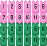 Vabean 24 Pack Nylon Mesh Scrimmage Team Practice Vests Pinnies Jerseys Train Vest for Adult Sport Basketball Soccer Football, Pink, Grass Green