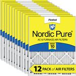 Nordic Pure 10x20x1 MERV 10 Pleated AC Furnace Air Filter, Box of 12