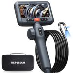 DEPSTECH Dual Lens 210° Two-Way Articulating Endoscope Inspection Camera, 1080P HD Borescope with Light, 4.5'' IPS Screen, 8.5mm Probe, 1.5M Waterproof Flexible Snake Camera for Automotive Wall Engine