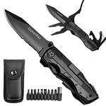 Folding Hunting Knife Multitool Pliers, Pocket Knife Gifts For Dad Men, Tactical Knife with Saw Knife Bottle Opener Screwdriver Perfect for Camping Outdoor Survival Hiking Household DIY, Tools For Men