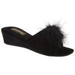 Sleepers Womens/Ladies Anne Jewelled Rosette Boa Mule Slippers (4 UK) (Black)